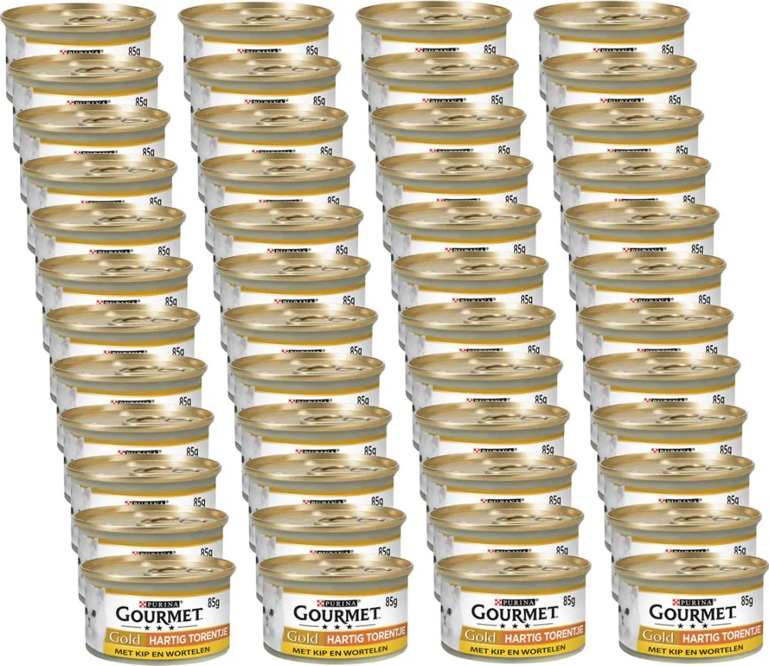 Gourmet Gold Hartig Torentje Kattenvoer 48x85g - Kip & Wortel