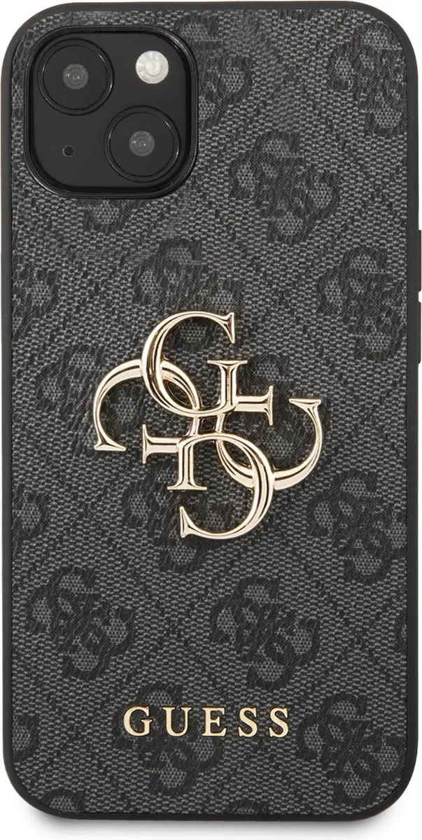 Guess iPhone 13 Backcase - Effen Grijs - Kunstleer - 7640
