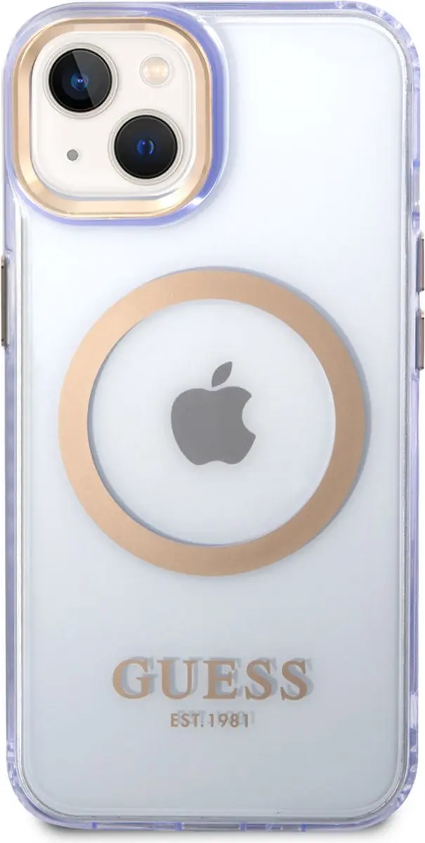 GUESS Paars MagSafe iPhone 14 Hoesje - TPU