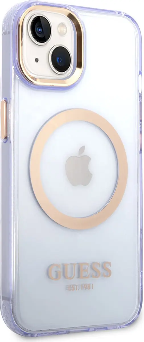 GUESS Paars MagSafe iPhone 14 Hoesje - TPU