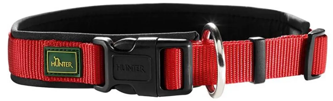 Hunter Klikhalsband Vario Plus Neopreen - XL 60-65x2,5cm - Rood & Zwart
