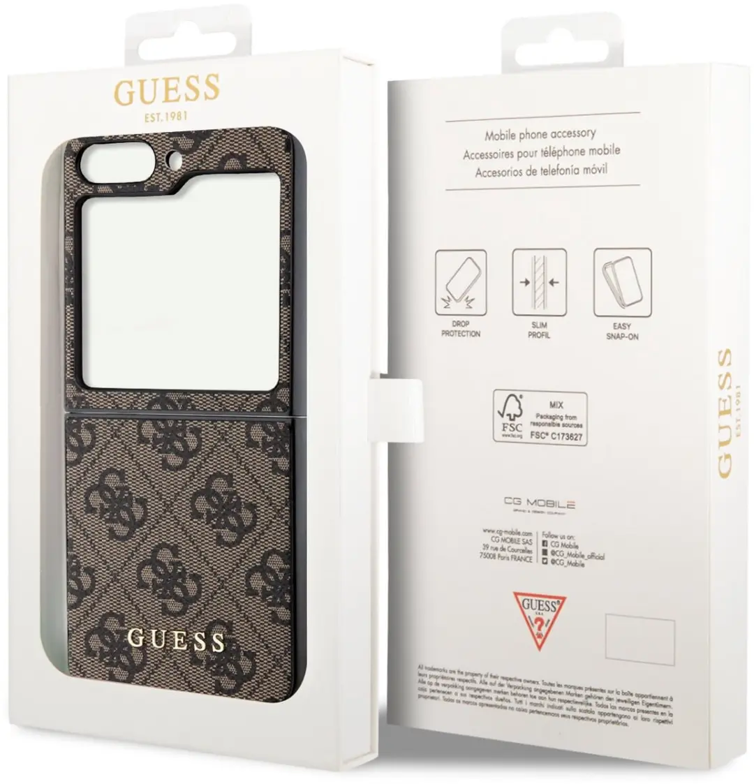 Guess Charm Hoesje Samsung Galaxy Z Flip 5 - Bruin