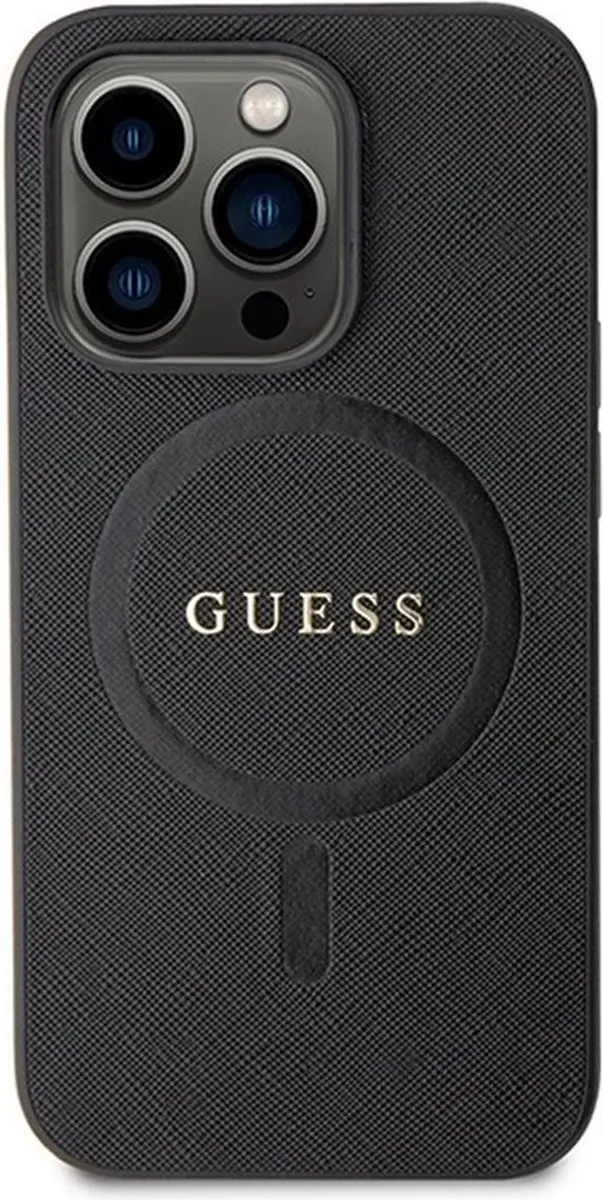 GUESS Saffiano Hoesje iPhone 15 Pro - MagSafe - Zwart - afbeelding 6 van 6
