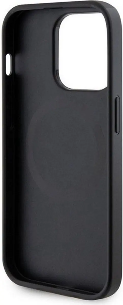 GUESS Saffiano Hoesje iPhone 15 Pro - MagSafe - Zwart