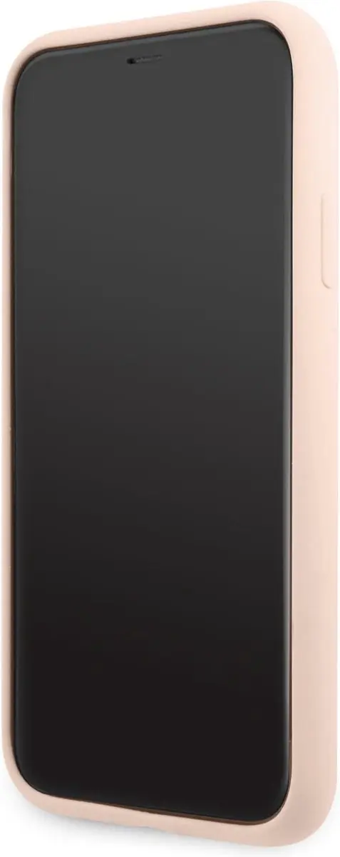 Guess Silicone Triangle Line Back Case - iPhone 11 Roze