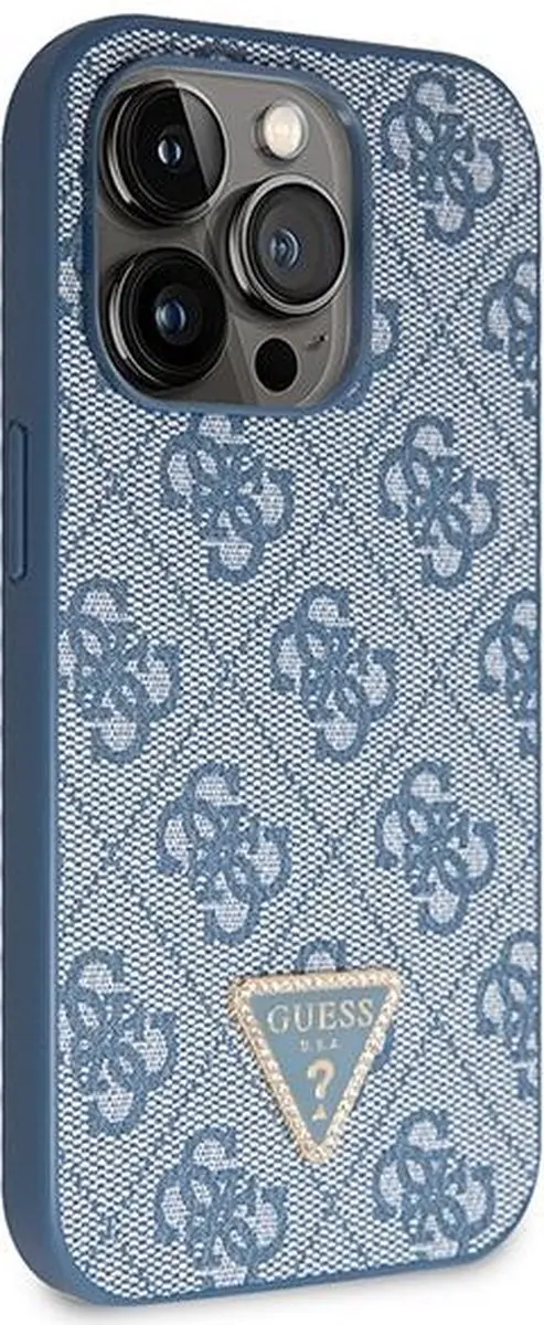 Guess 4G Triangle Crossbody Hoesje iPhone 15 Pro Max - Blauw