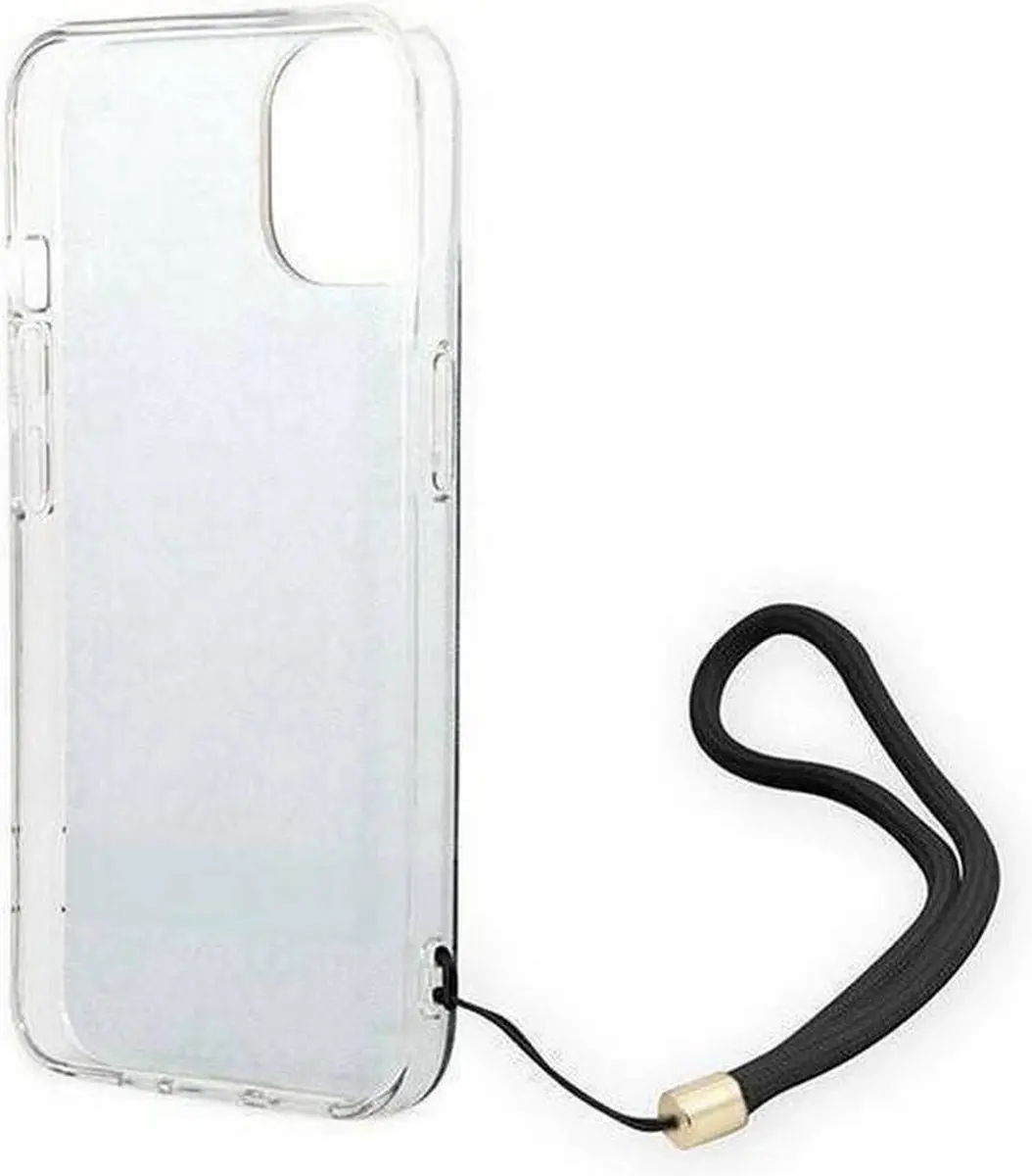 GUESS 4G Printed Back Case met Strap - iPhone 14 - Zwart