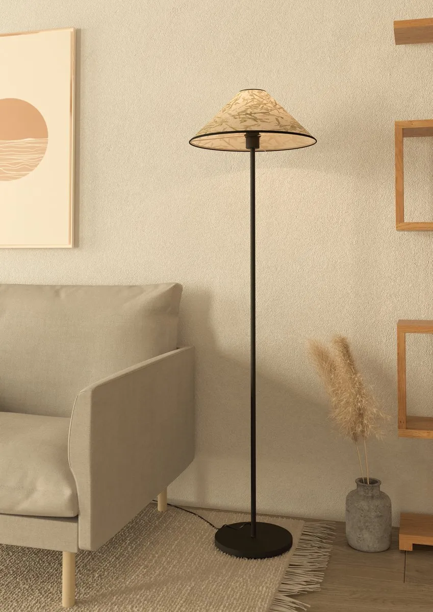 Eglo Oxpark Vloerlamp E27 - 146,5 cm - Bamboe - Zwart/Wit/Groen