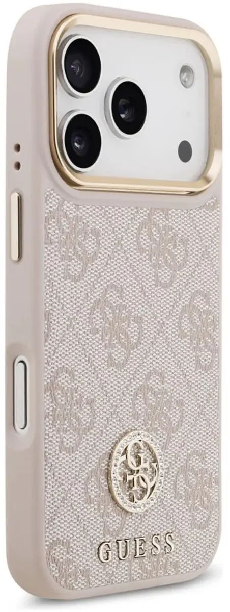 GUESS Case 4G Strass Logo iPhone 17 Pro Magsafe - Zwart