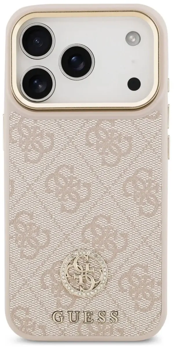 GUESS Case 4G Strass Logo iPhone 17 Pro Magsafe - Zwart
