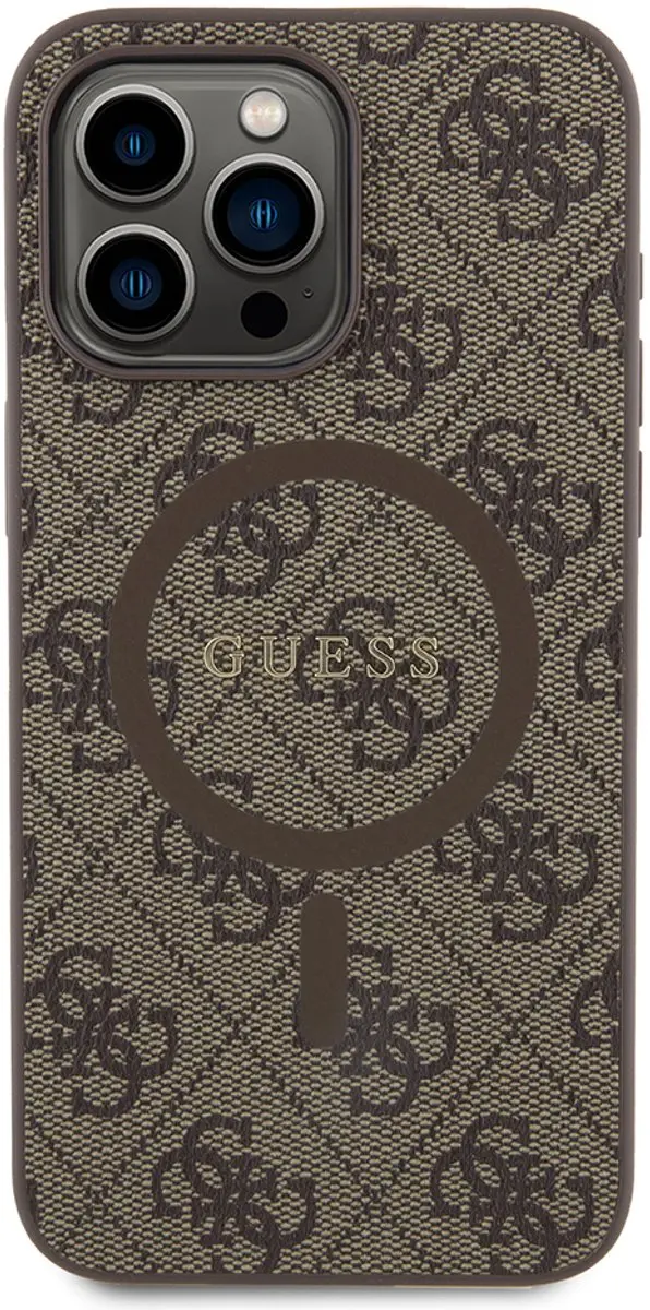 GUESS 4G Colored Ring Back Case MagSafe - iPhone 15 Pro Max - Bruin