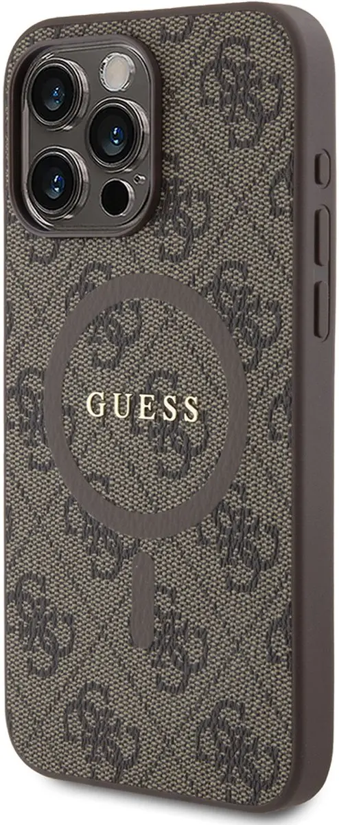 GUESS 4G Colored Ring Back Case MagSafe - iPhone 15 Pro Max - Bruin - afbeelding 6 van 6