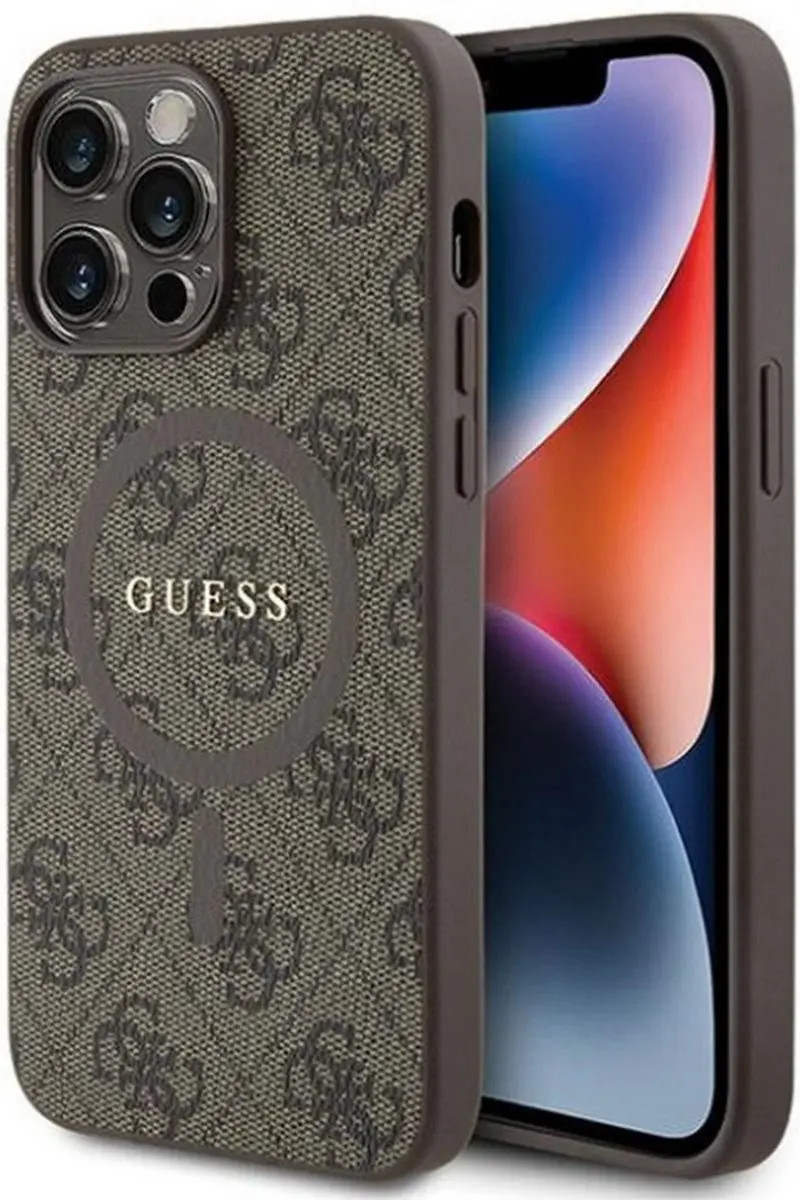 GUESS 4G Colored Ring Back Case MagSafe - iPhone 15 Pro Max - Bruin