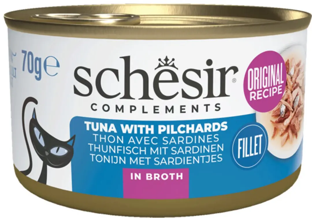 Schesir Kattenvoer Gekookte Tonijn & Sardines