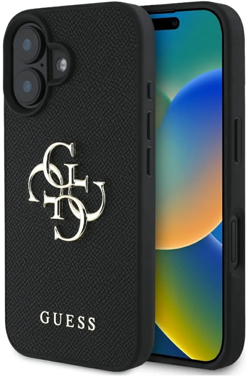 GUESS Grained Classic Logo Hoesje iPhone 16