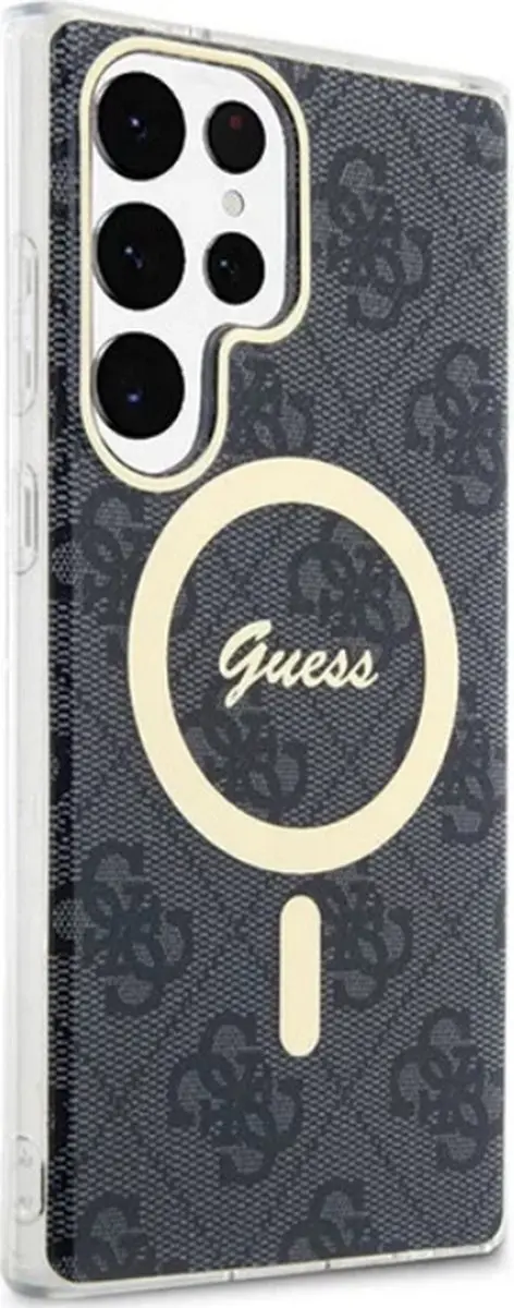 GUESS 4G Back Cover MagSafe - Samsung Galaxy S23 Ultra - Zwart
