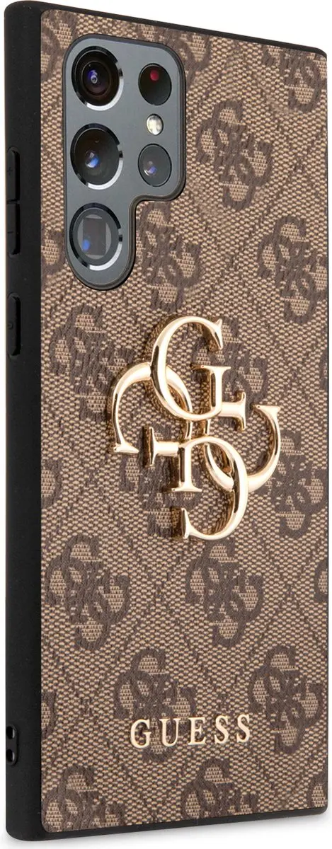 Guess Golden Logo Samsung Galaxy S22 Ultra Hoesje - Bruin - afbeelding 6 van 6