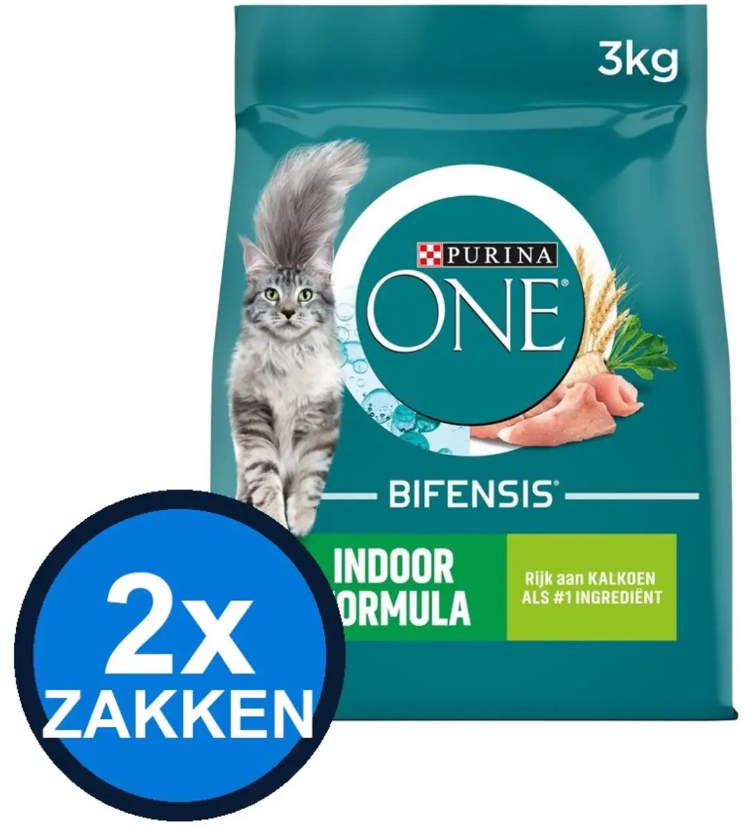 Purina ONE Adult Indoor Kalkoen Kattenvoer Droogvoer 6kg