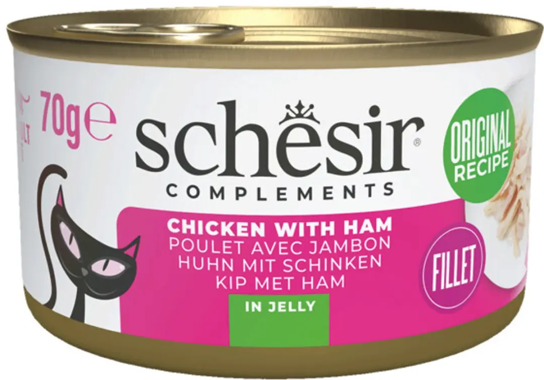 Schesir Complementary Kattenvoer Kip & Ham in Gelei