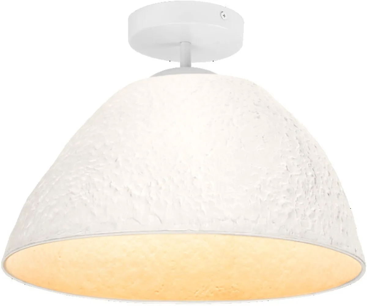 LEDVANCE plafondlamp Decor Camel Bell wit van metaal en papier-maché, E27, 375 mm diameter, lampenkap van gerecycled materiaal, duurzaam dankzij vervangbare lichtbron, eenvoudig te installeren