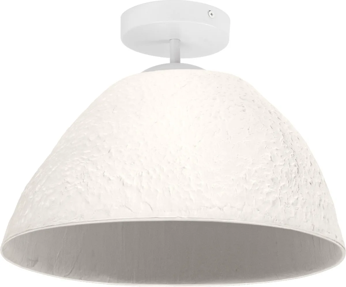 LEDVANCE plafondlamp Decor Camel Bell wit van metaal en papier-maché, E27, 375 mm diameter, lampenkap van gerecycled materiaal, duurzaam dankzij vervangbare lichtbron, eenvoudig te installeren