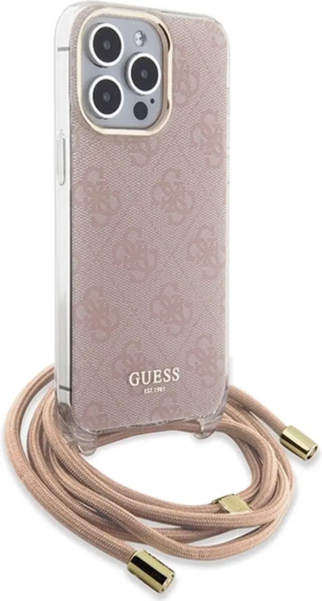 GUESS 4G Printed Crossbody Hoesje - iPhone 15 Pro Max - Roze - afbeelding 6 van 6