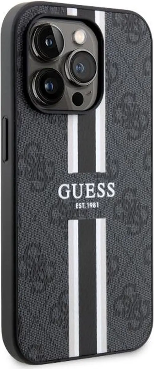 GUESS 4G Printed Stripe Back Case - iPhone 14 Pro Max - Zwart