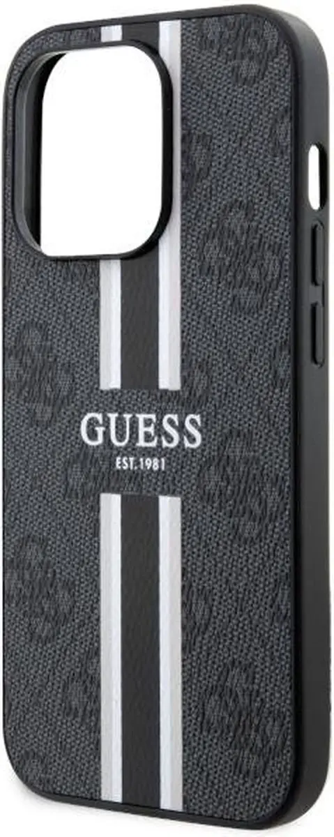 GUESS 4G Printed Stripe Back Case - iPhone 14 Pro Max - Zwart
