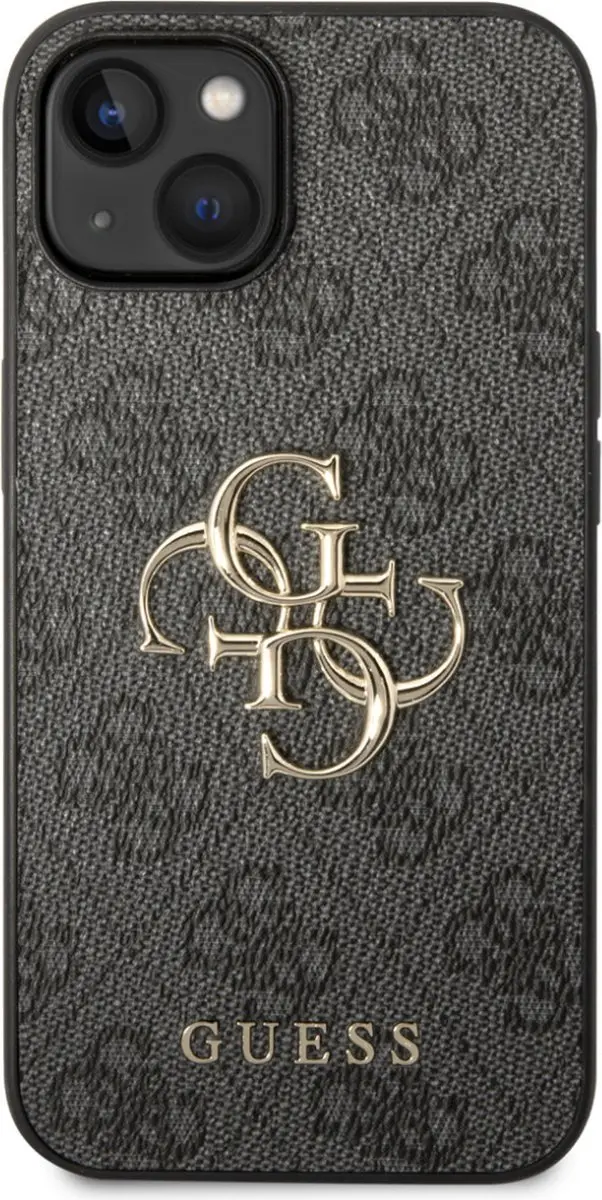 GUESS 4G Metal Logo Back Case - iPhone 15 Plus - Grijs