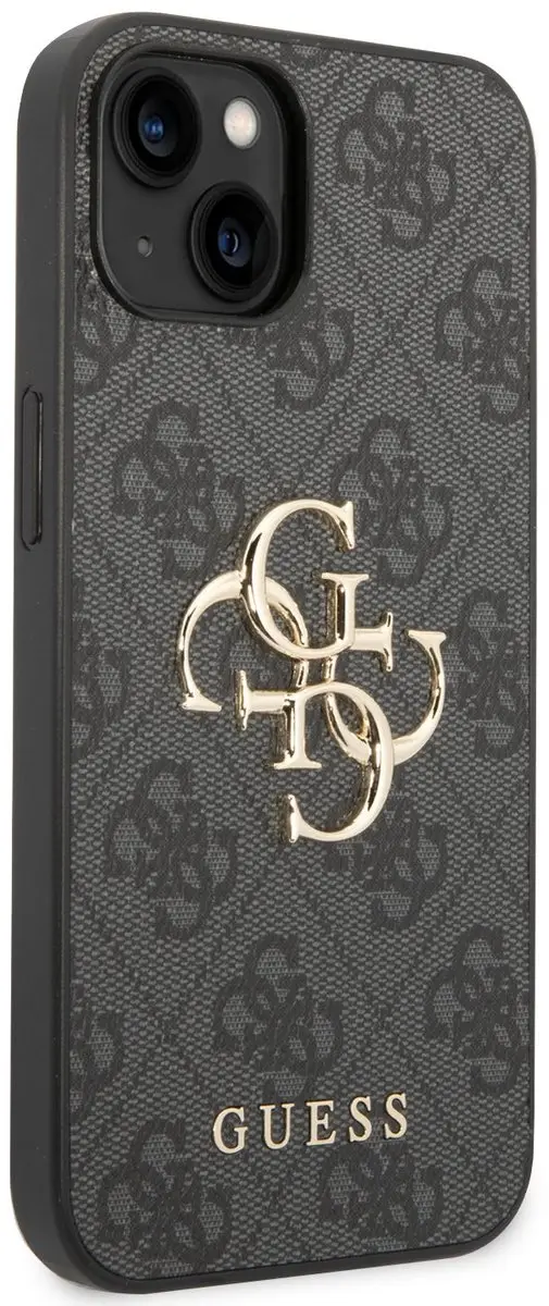 GUESS 4G Metal Logo Back Case - iPhone 15 Plus - Grijs