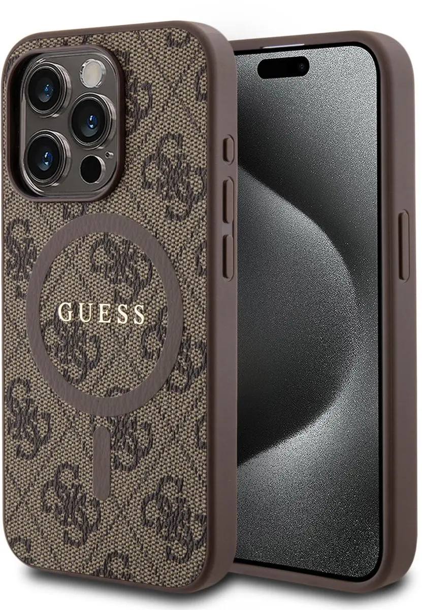 GUESS 4G Colored Ring Back Case Apple iPhone 15 Pro - Bruin