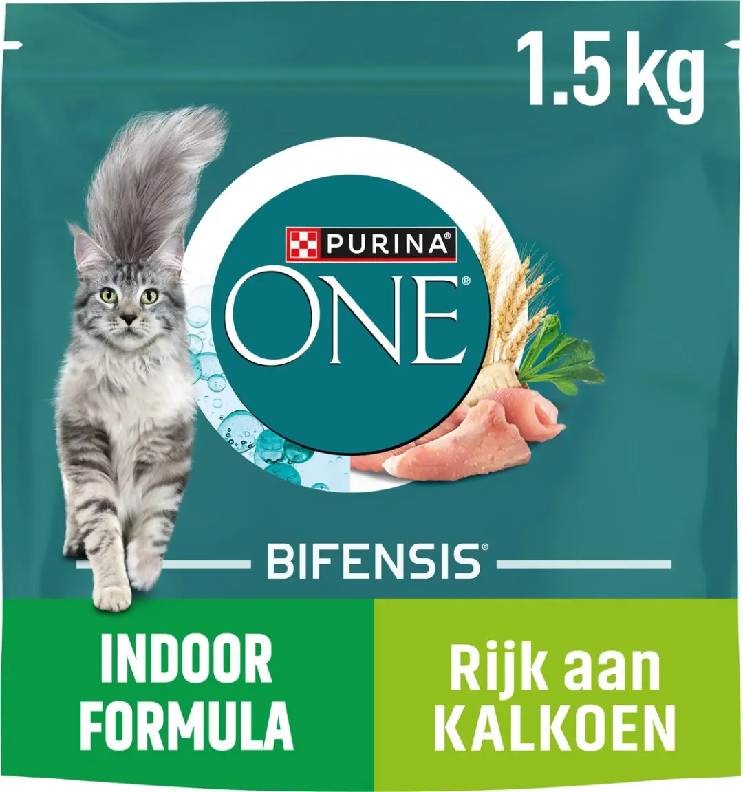 Purina ONE Indoor Kalkoen Kattenbrokjes 6kg