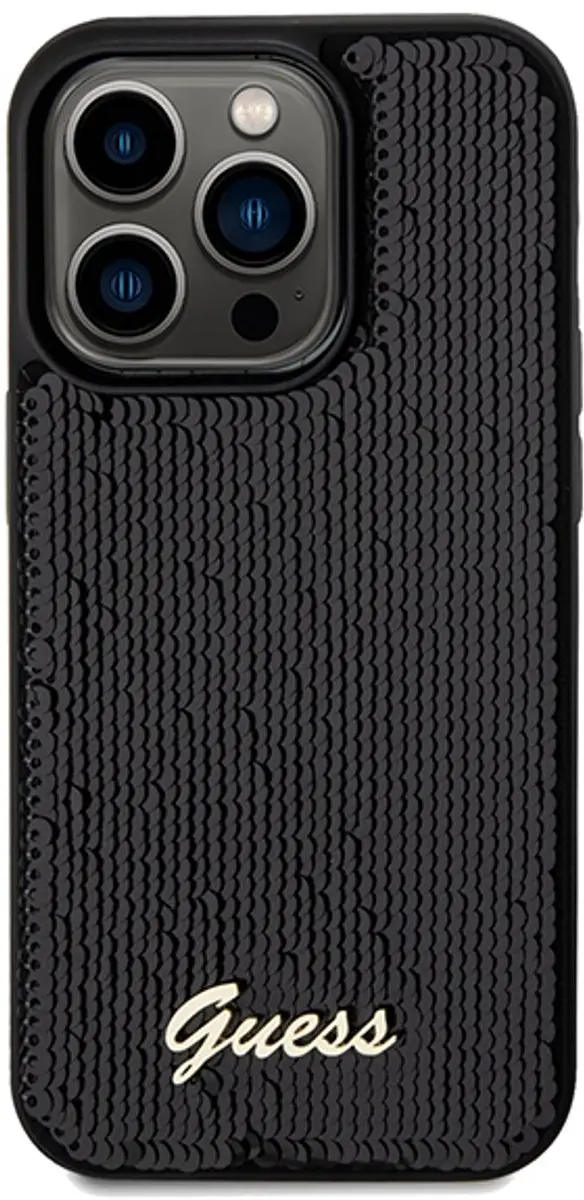 GUESS Sequins Back Case iPhone 14 Pro Max - Zwart