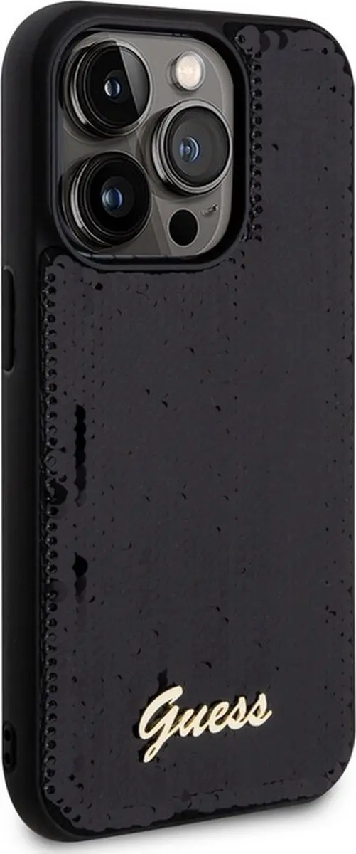 GUESS Sequins Back Case iPhone 14 Pro Max - Zwart