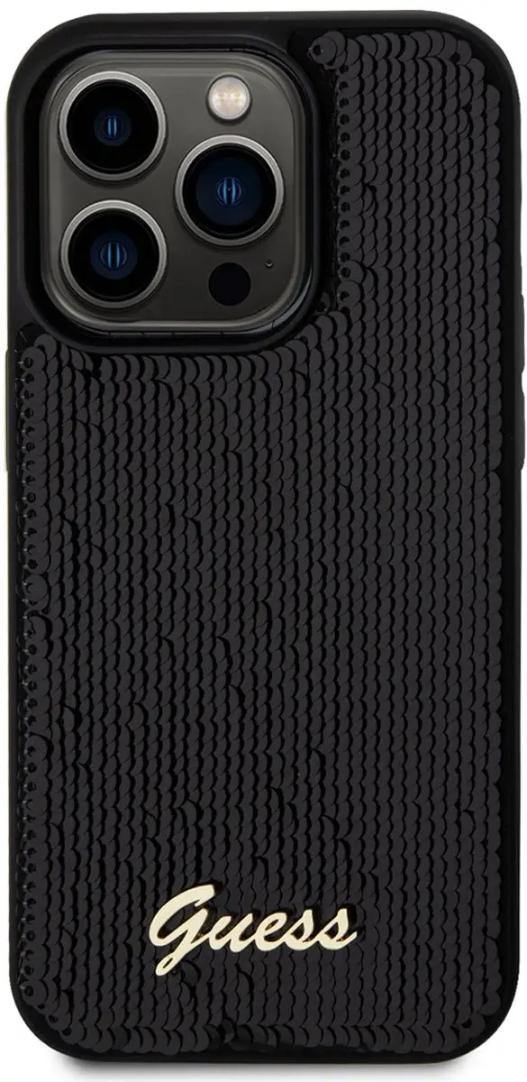 GUESS Sequins Back Case iPhone 14 Pro Max - Zwart
