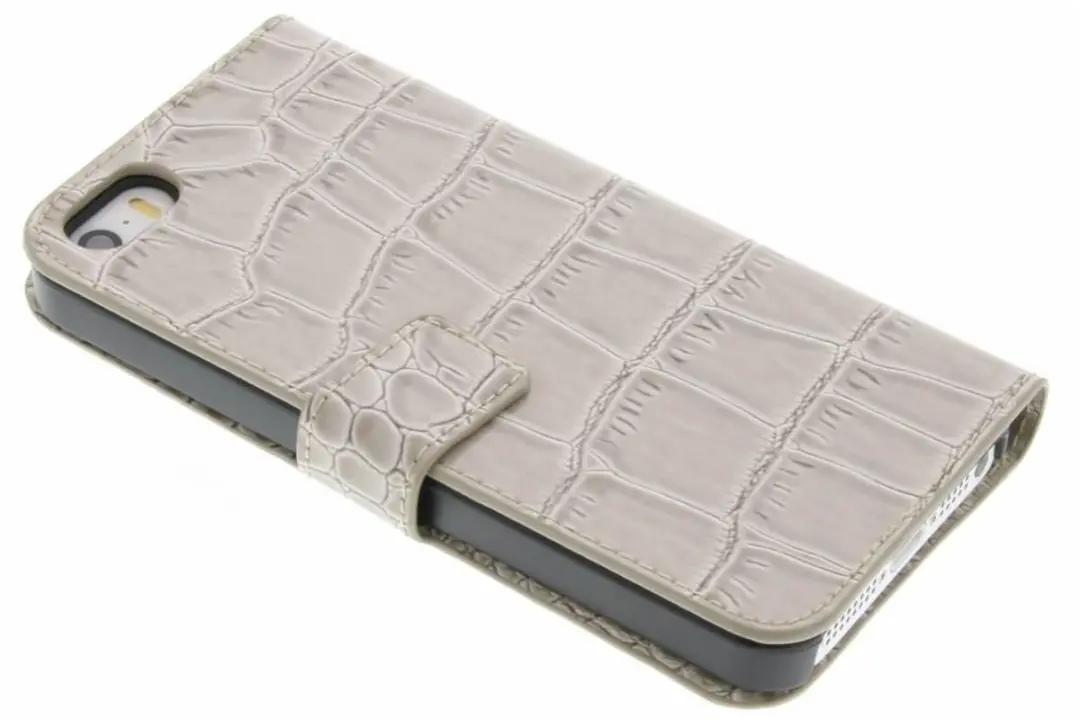 GUESS Shiny Croco Book Case iPhone 5/5S/SE - Beige - 2 Pasjes - afbeelding 3 van 5