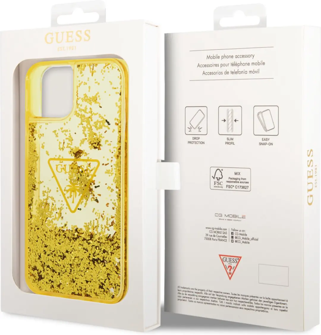 GUESS iPhone 14 TPU Back Cover - Goud - afbeelding 6 van 6