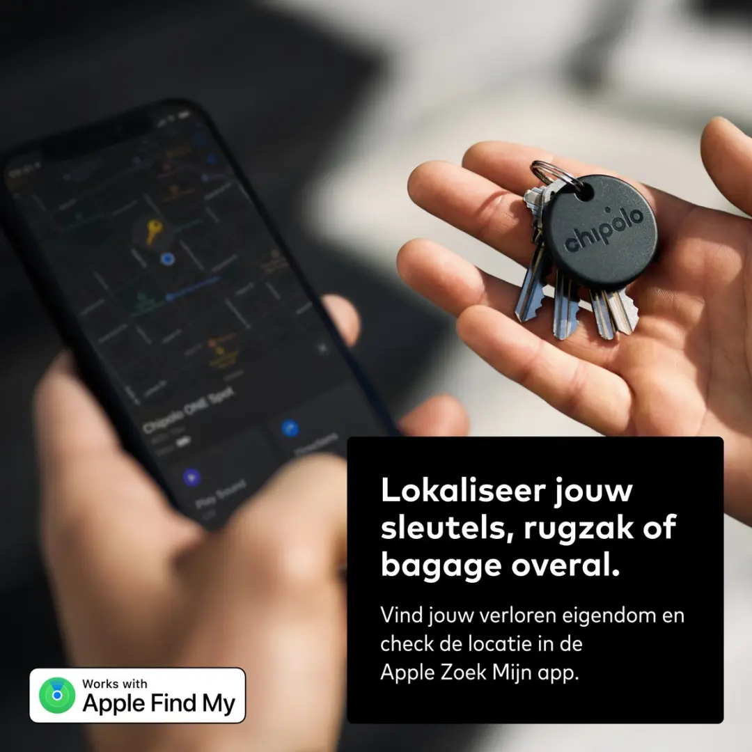 Chipolo One Spot Sleutelhanger - Bluetooth Tracker - Zwart - afbeelding 6 van 6