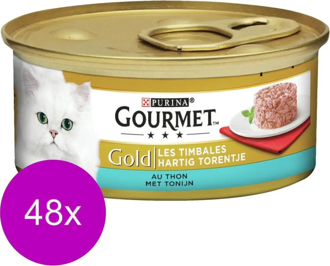 Gourmet Gold Hartig Torentje Kattenvoer - 48 Stuks