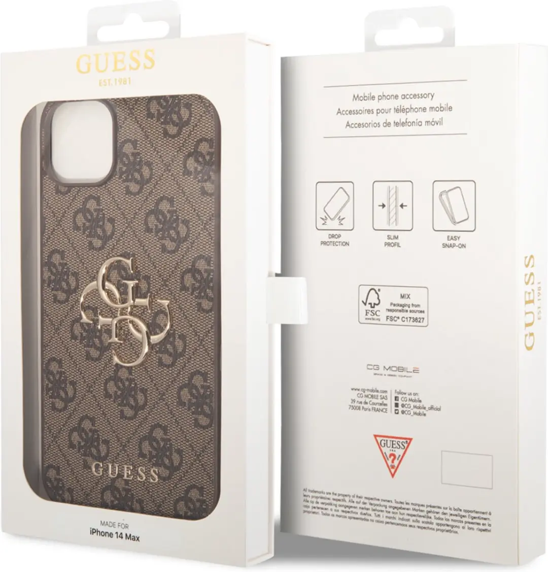 Guess PU Back Cover iPhone 14 Plus - Bruin