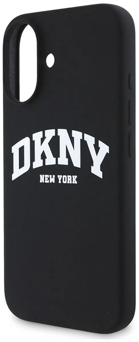 DKNY Liquid Silicone Arch Edition Hoesje iPhone 16 Plus - Zwart