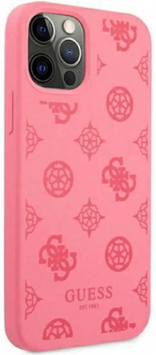 GUESS Silicone Hoesje iPhone 12 Pro Max - Fuchsia