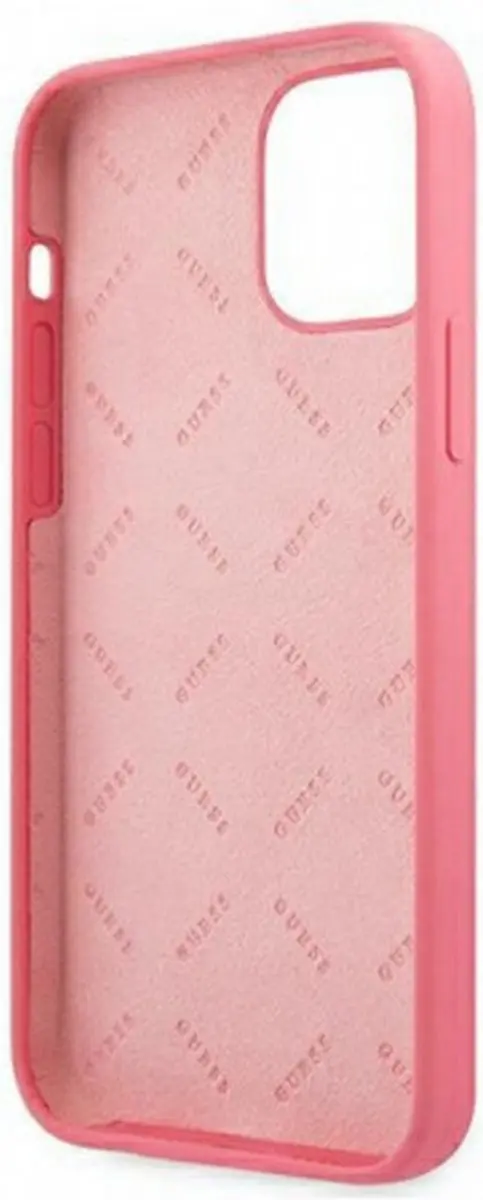 GUESS Silicone Hoesje iPhone 12 Pro Max - Fuchsia