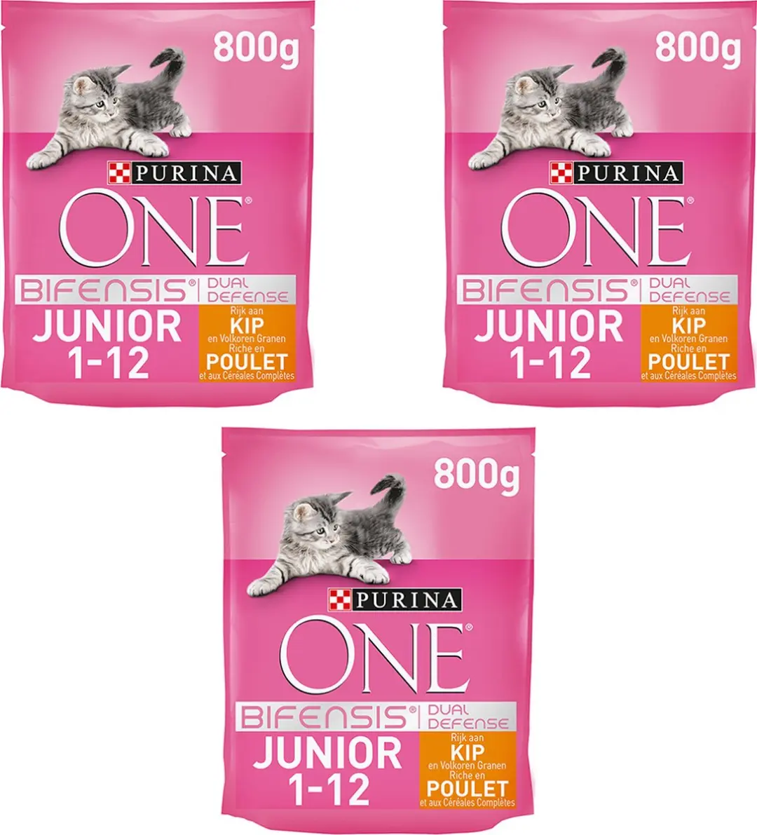 Purina ONE Bifensis Junior Kip & Volkoren 2400g (3x800g)