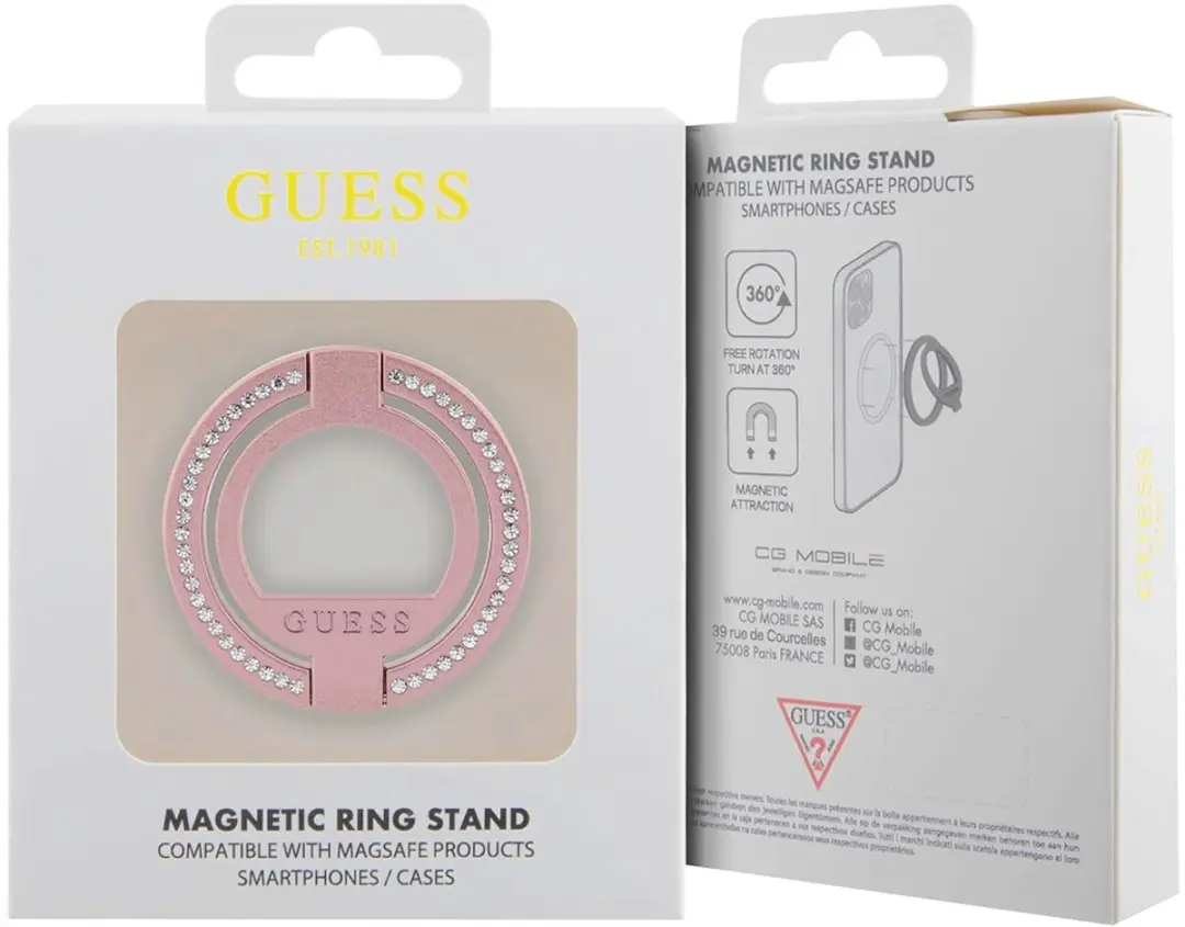 GUESS Magnetische Ring Stand 3666339170363 - Roze