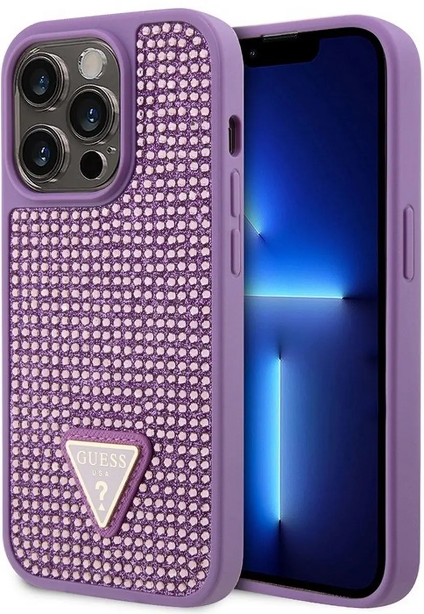 GUESS Paarse Rhinestones Hoes iPhone 15 Pro Max