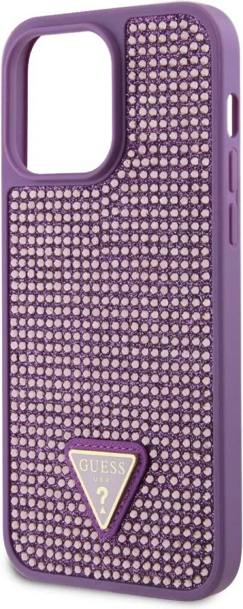 GUESS Paarse Rhinestones Hoes iPhone 15 Pro Max - GUHCP15XHDGTPU