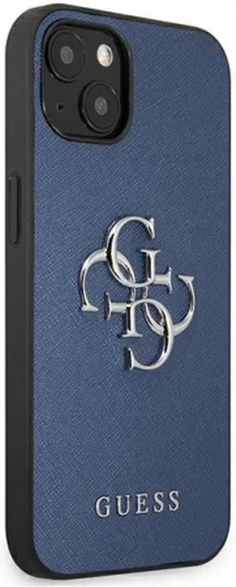 GUESS Saffiano Back Case - iPhone 13 Mini - Blauw