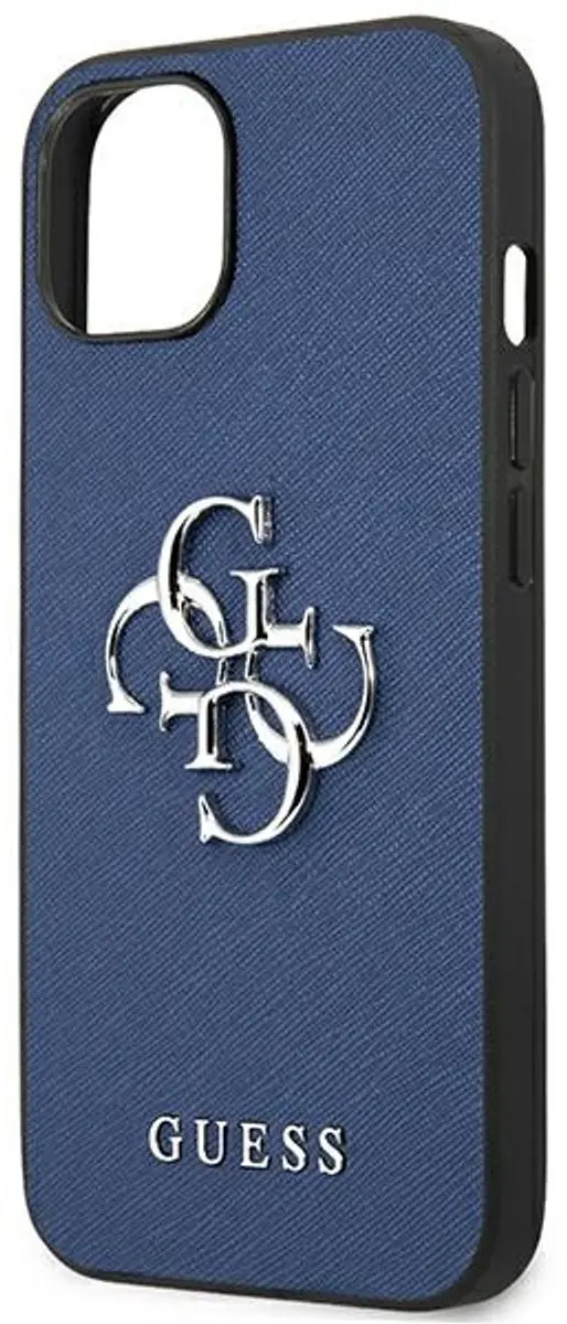 GUESS Saffiano Back Case - iPhone 13 Mini - Blauw - afbeelding 6 van 6