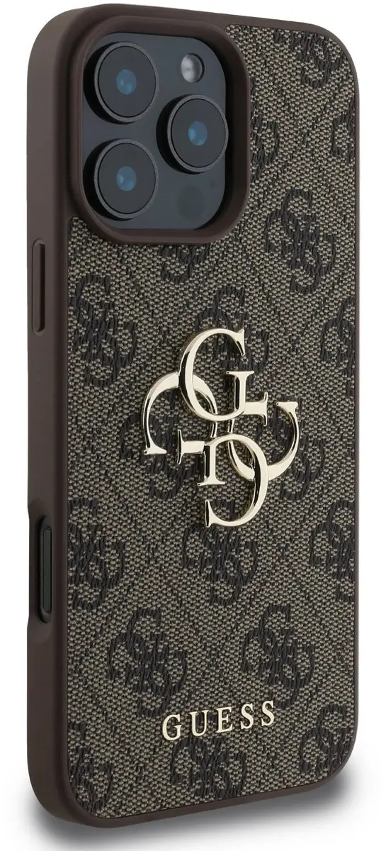 GUESS Metal Logo Hoesje iPhone 16 Pro Max - Bruin - MPN 12043